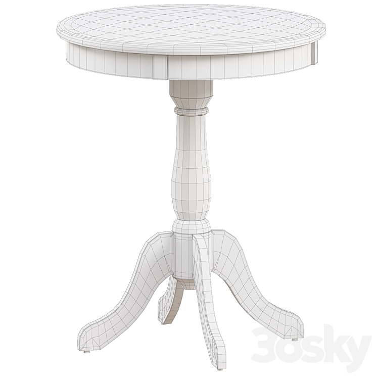 Powell Furniture Round Pedestal Black Table Table 3D model