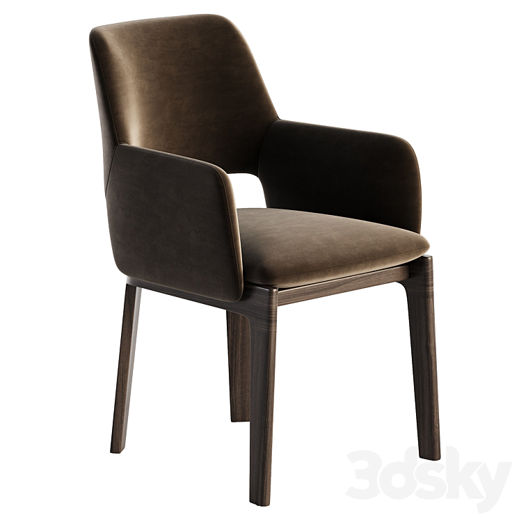 DEVON Chair with armrests By Molteni & C. 3D Model