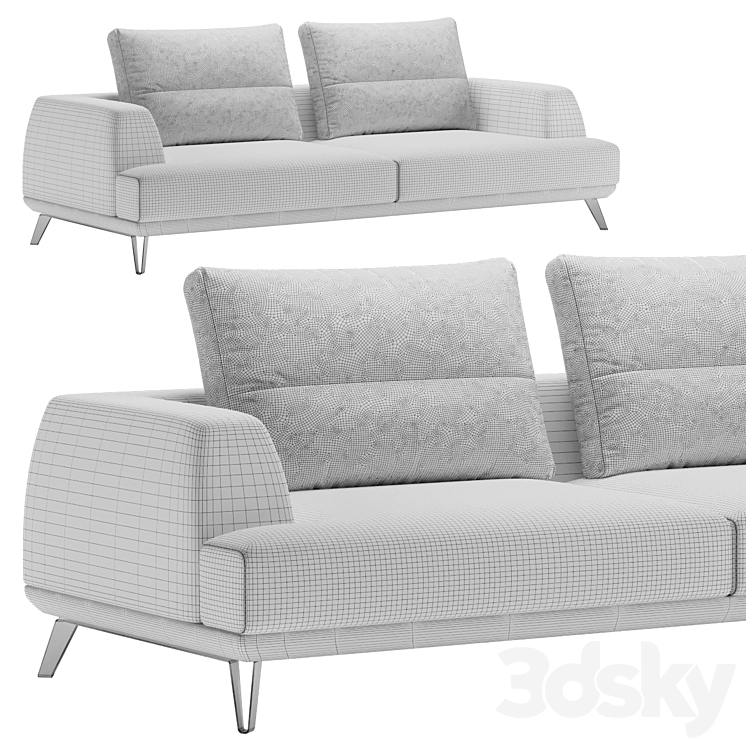 Straight Italian sofa Doge from Italia Lounge 3DS Max Model - thumbnail 2