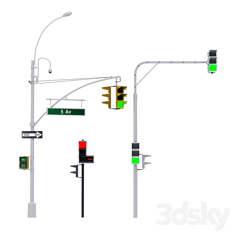 traffic light Urban environment 3D model