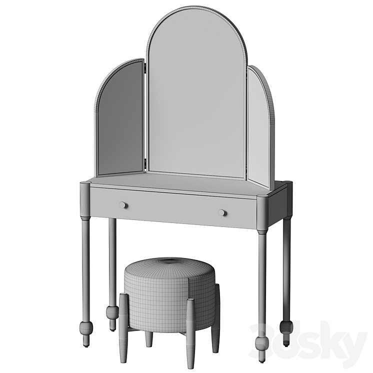 Snelling Arch vanity mirror and dressing table Dressing table 3D