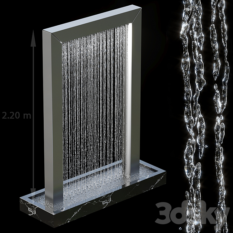 Waterfall fountains 004 3D Model