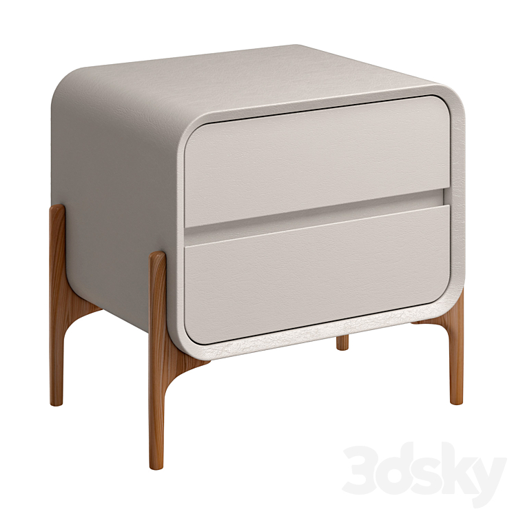 Light luxury bedside table 3DS Max Model - thumbnail 1