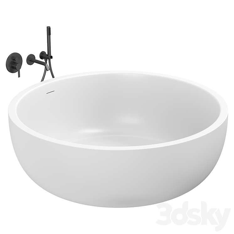 NOTION FREESTANDING ROUND STONE BATH 1350MM Bathtub 3D model