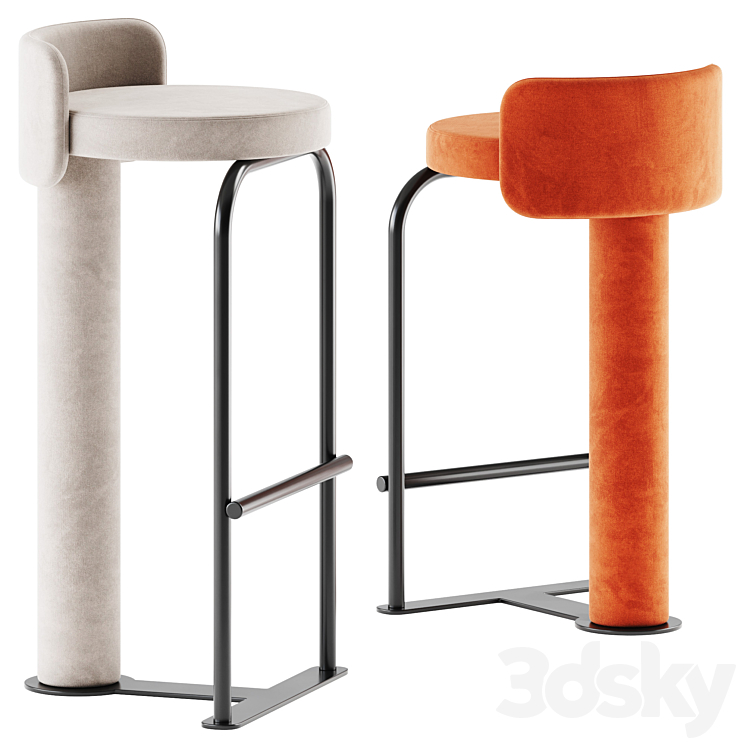 Fox Counter Bar stool by Woo furniture / Bar stool 3D Model