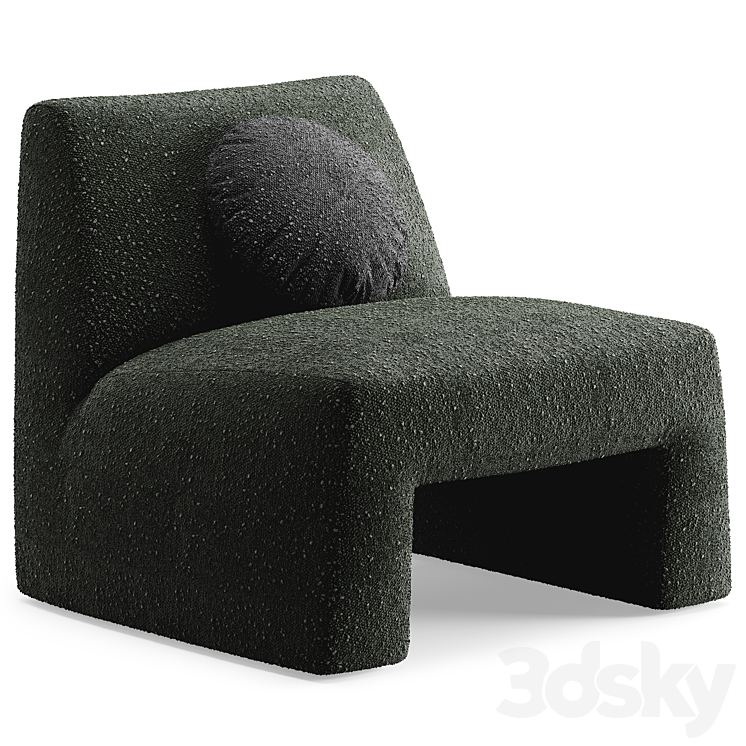 Dario Accent Chair By CB2 3DS Max Model - thumbnail 1