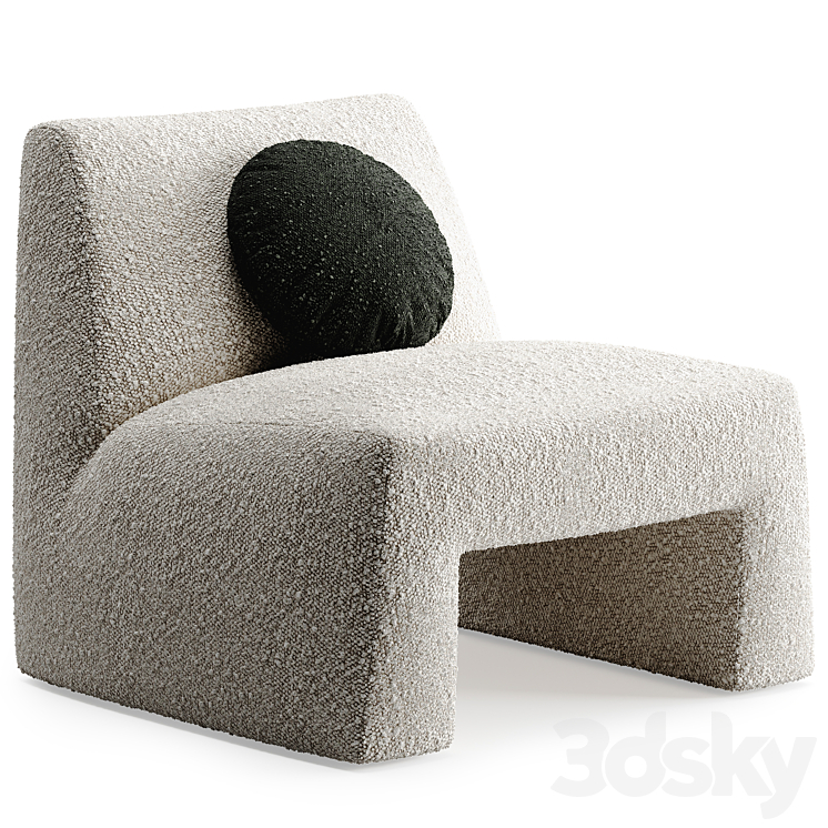 Dario Accent Chair By CB2 3DS Max Model - thumbnail 2