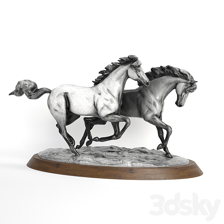 running horses 3DS Max Model - thumbnail 2