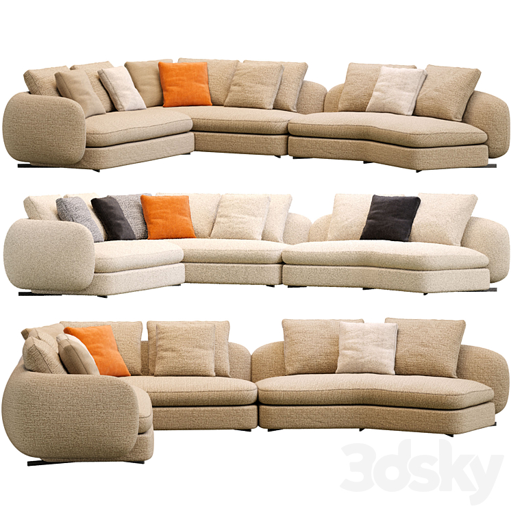 Saint German Sofa By Poliform 3DS Max Model - thumbnail 1