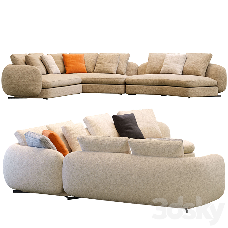 Saint German Sofa By Poliform 3DS Max Model - thumbnail 2