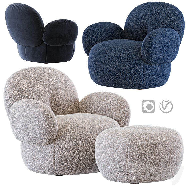 Nana Love Armchair and pouf by Freifrau Free Download
