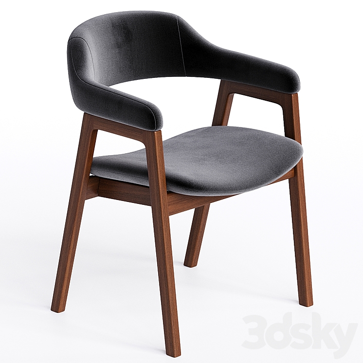 Abilene Upholstered Dining Arm Chair 3DS Max Model - thumbnail 2