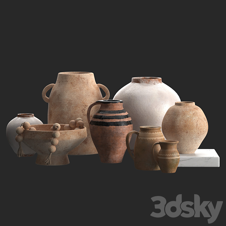 Solis Terracotta Vases (Pottery Barn) 3D Model