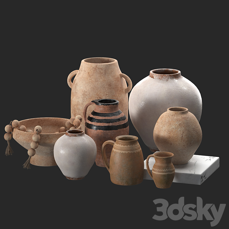 Solis Terracotta Vases (Pottery Barn) 3DS Max Model - thumbnail 2