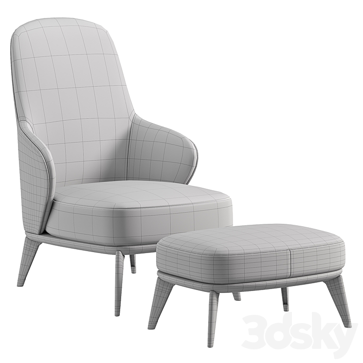 Leslie Armchair By Minotti By Minotti Collection 3DS Max - thumbnail 2