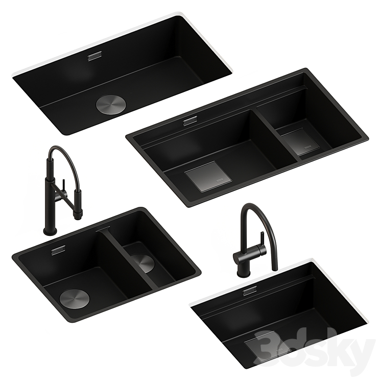 Sinks and faucets Franke 3D Model
