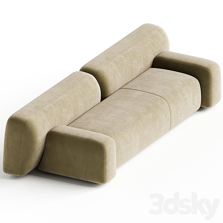 Suiseki sofa cod SUI05 composition 3DS Max Model - thumbnail 2