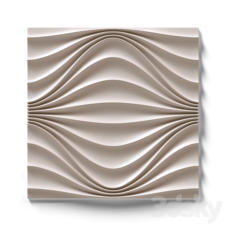 Gypsum 3D panel WAVE - Other decorative objects - 3D model