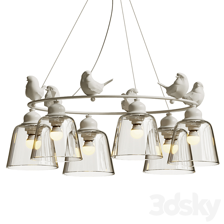 Hanging lamp provence bird chandelier