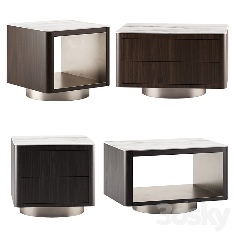 MILTON | Bedside tables By Minotti 3DS Max Model - thumbnail 1