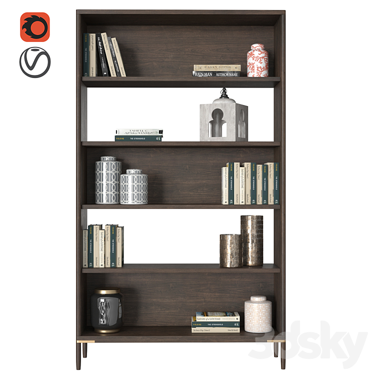 Shelving unit high Textures - Rack - 3D model