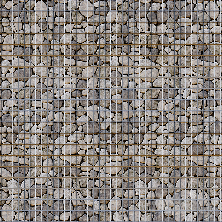 Stone gabion seamless texture 3D Model