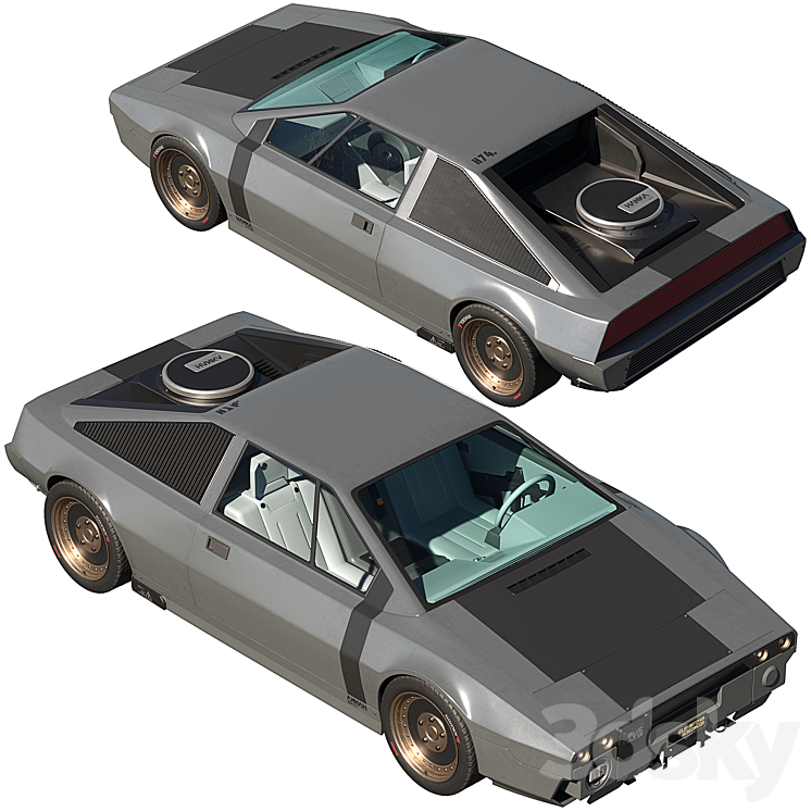 Lotus Esprit S3 1981 cyberpunk 3D Model Free