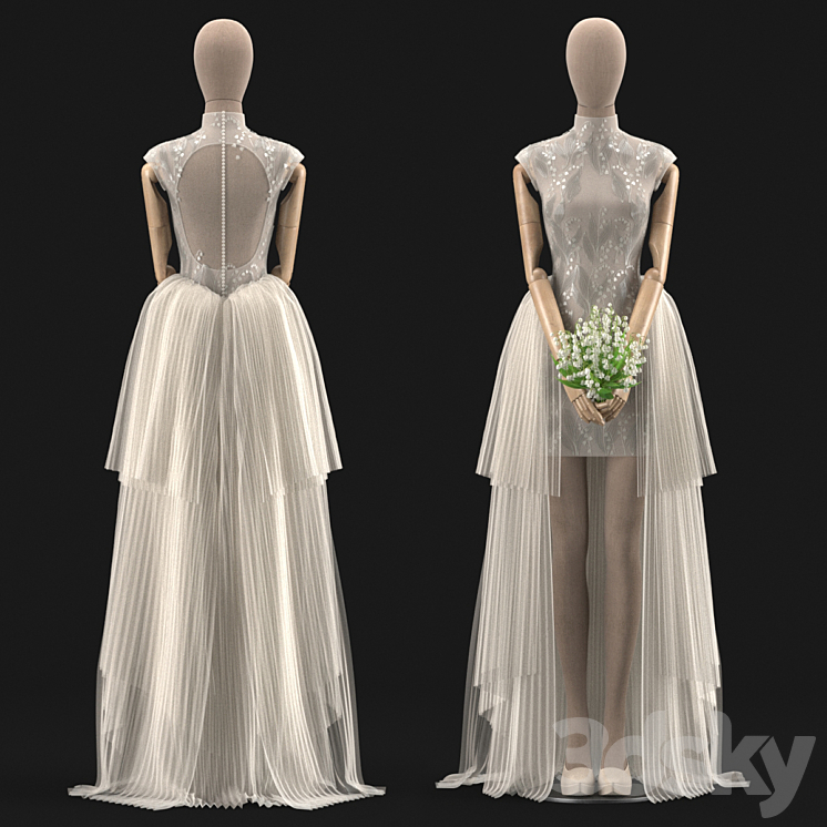 wedding dress 02 3D Model