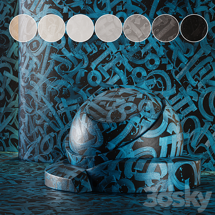decorative plaster | Concrete set (seamless) | 22 3D Model