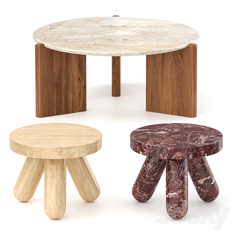 Santoro and Jaxx – Coffee and Side Tables 3DS Max - thumbnail 1