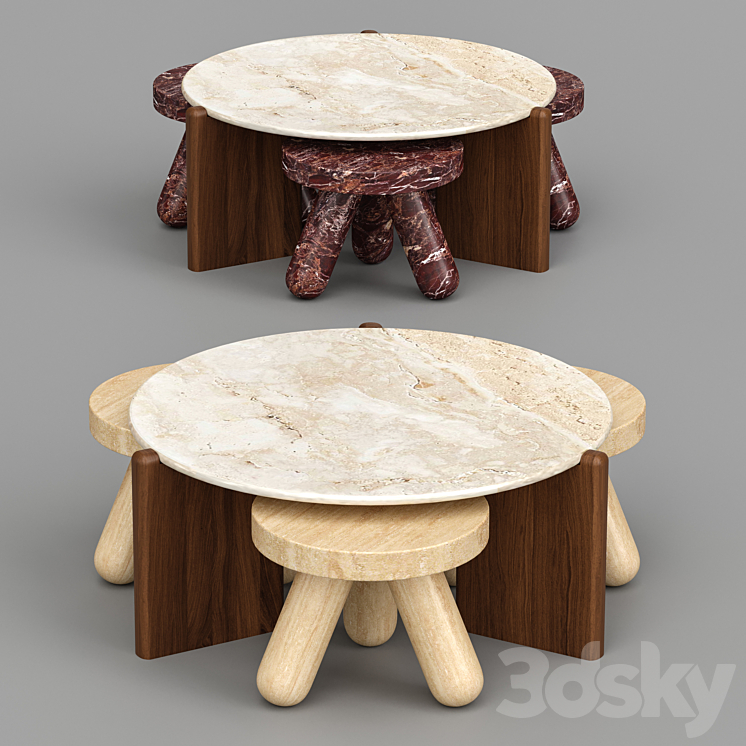 Santoro and Jaxx – Coffee and Side Tables 3DS Max - thumbnail 2
