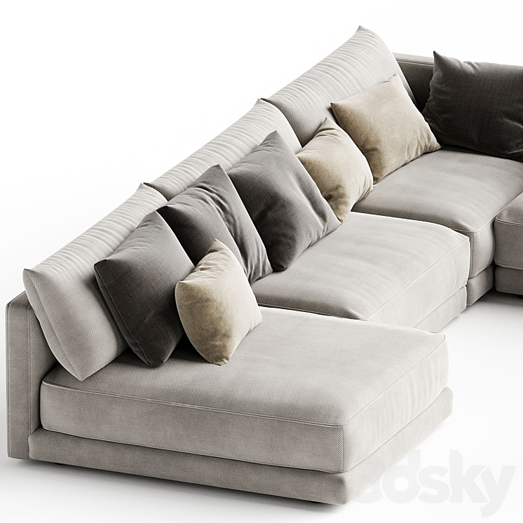 Blanche Katarina Corner Couch Sofa N1 3D Model Free