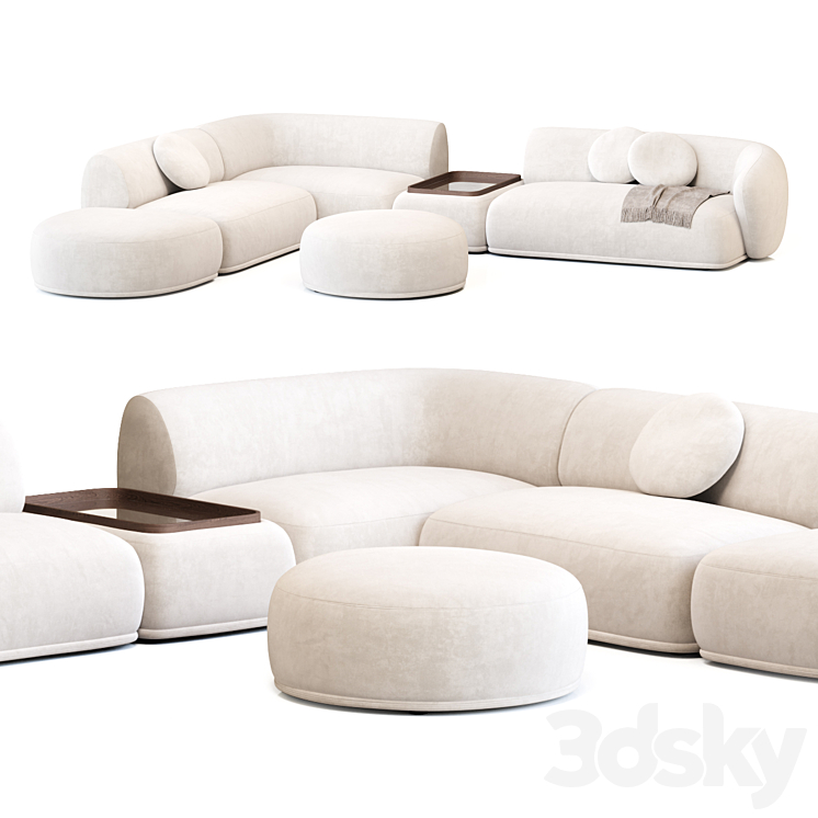 Rene Sofa by Meridiani Set 2 3D Model