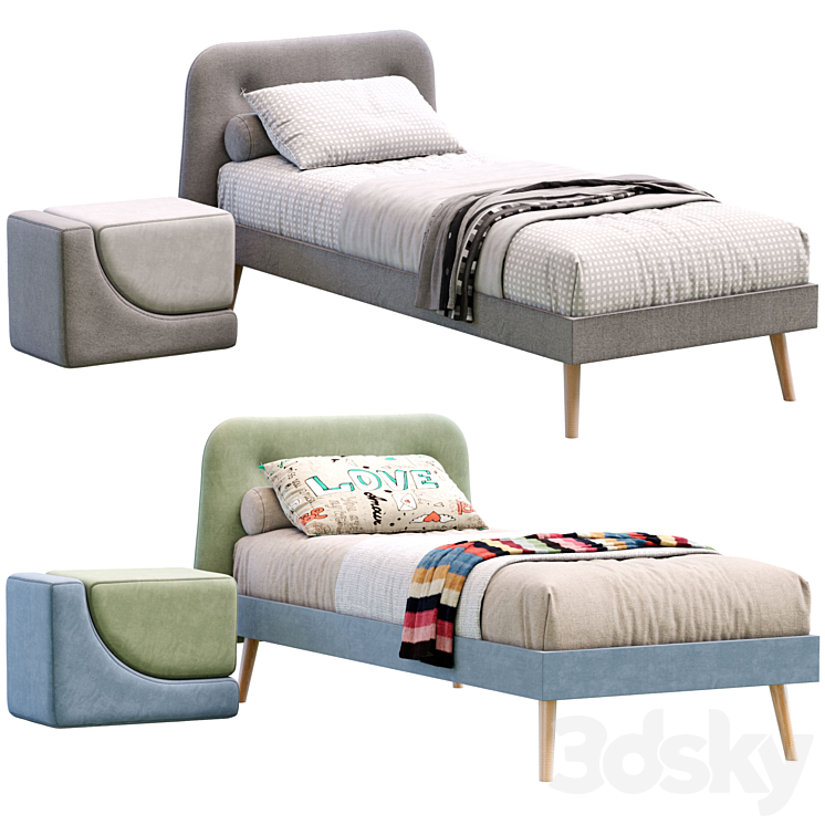 Cleo Single Bed By Nidi 3D Model