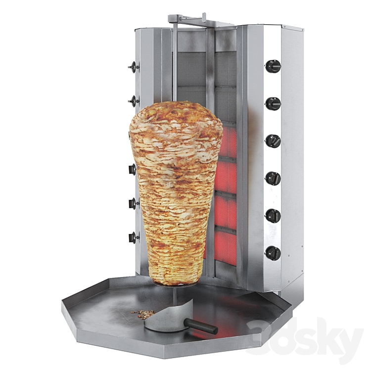 Equipment for Shawarma cafe 3D Model Free