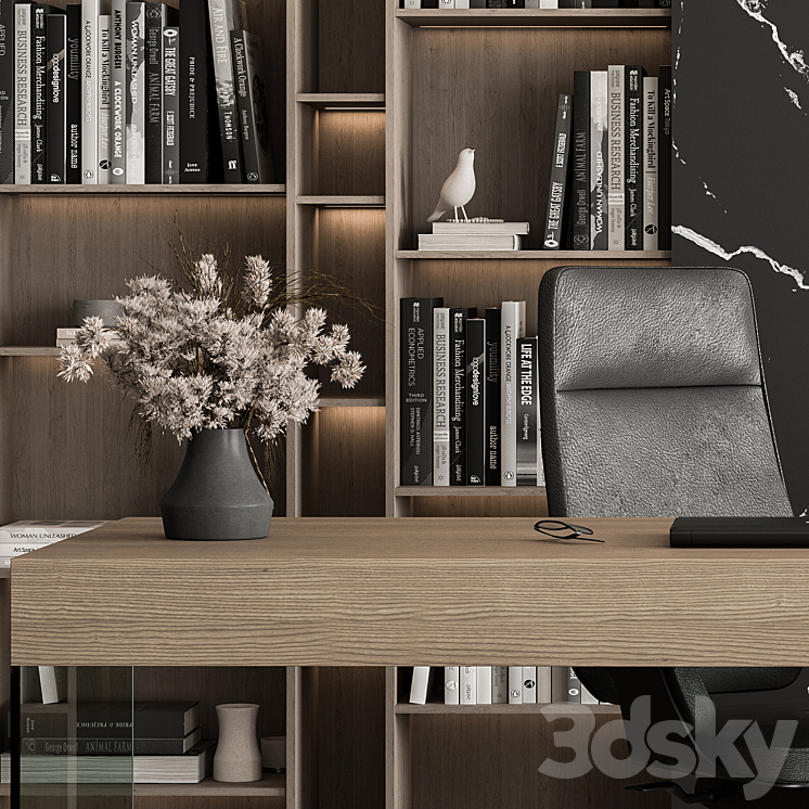 Boss Desk Set – Office Furniture 411 3DS Max Model - thumbnail 2