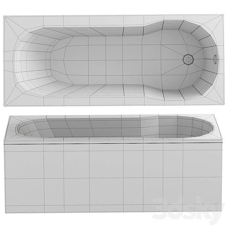 Acrylic bathtub AM.PM X-Joy 3DS Max - thumbnail 2