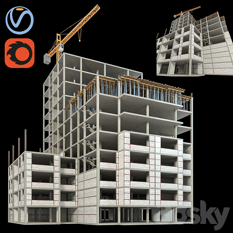 Modular Construction Site 02 3D Model