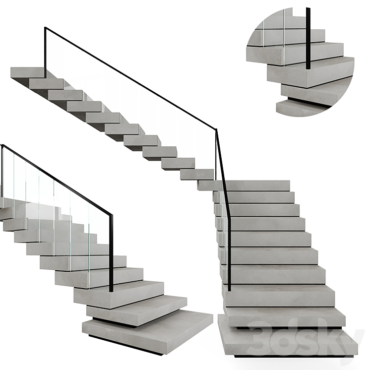 Stairs V07 3DS Max - thumbnail 2