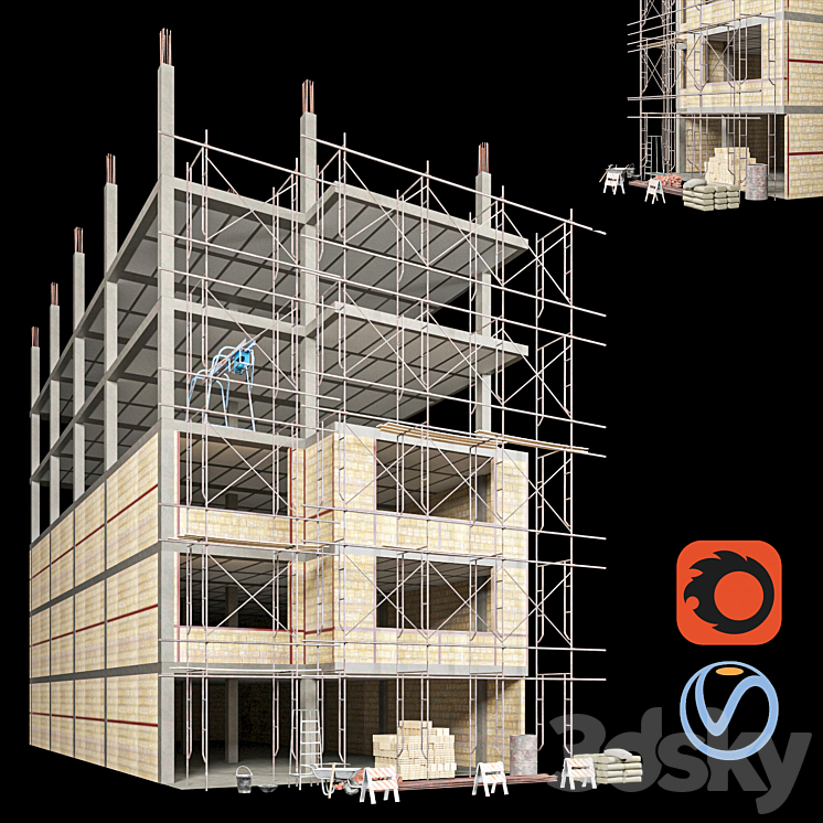 Modular Construction Site 03 3D Model