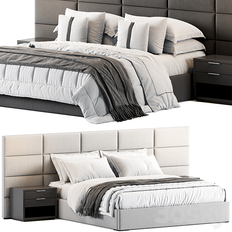 RH Modena Extended Panel Rectangular Channel Fabric Platform Bed - Bed ...