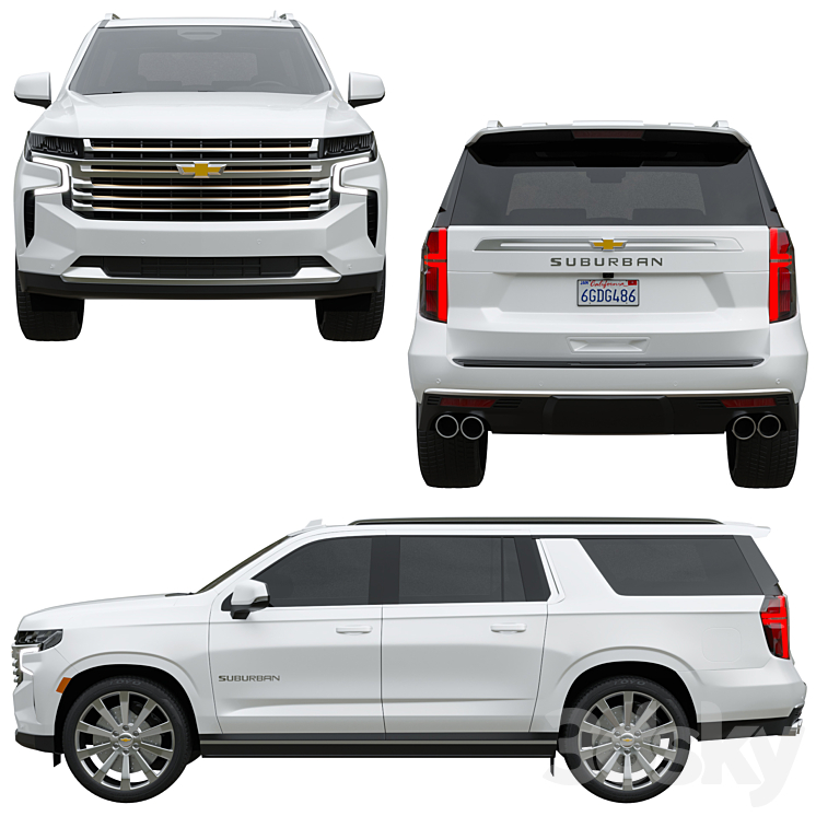 Chevrolet Suburban 2021 3D Model Free