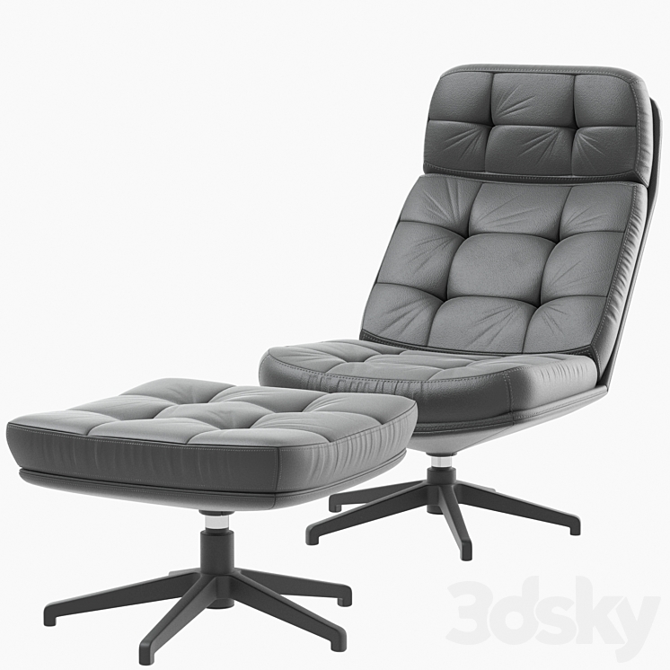 IKEA HAVBERG armchair and ottoman 3D Model Free