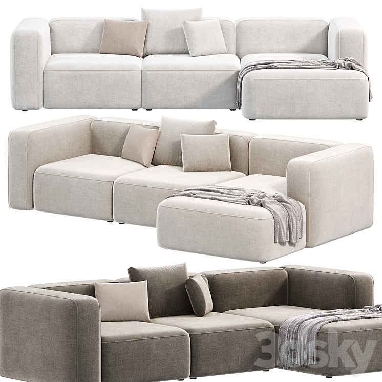 BASECAMP CHAISELOUNGE left Modular Sofa by makenordic 3D Model Free