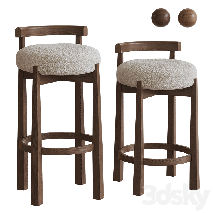 MIREN bar stools by Noho Home in two sizes 3D Model