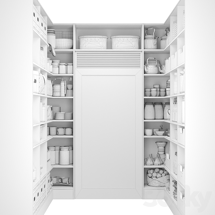 Pantry with spices kitchen utensils 3DS Max Model - thumbnail 2