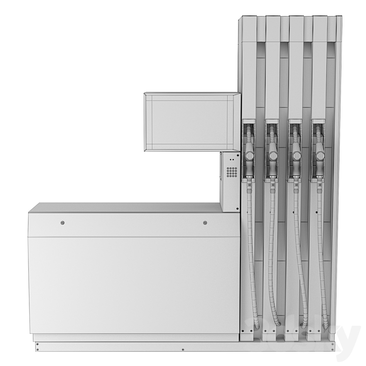 Column gas station Shelf 2004 Urban environment 3D model