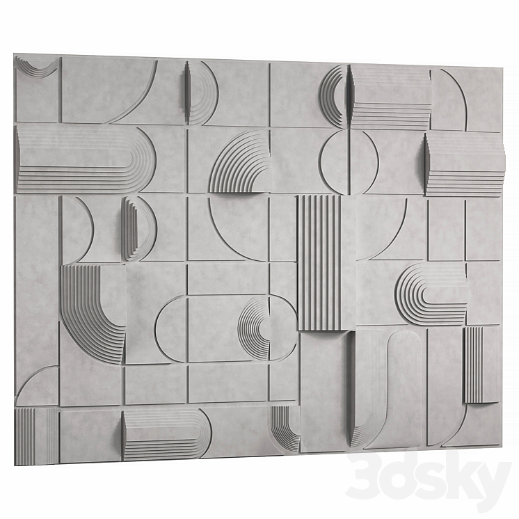 Decorative wall panel 3DS Max Model - thumbnail 2