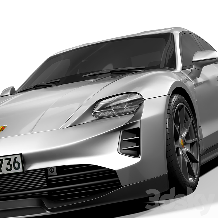 Porsche Taycan GTS 2022 3DS Max Model - thumbnail 2