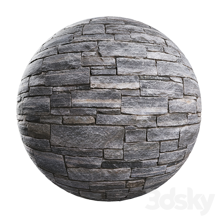 Natural stone wall 3D Model